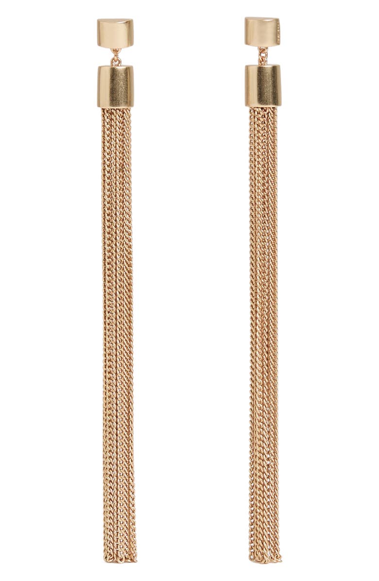 Reiss Tessa Tassel Drop Earrings, Main, color, Gold Tone