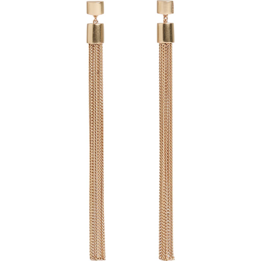 Reiss Tessa Tassel Drop Earrings In Gold Tone