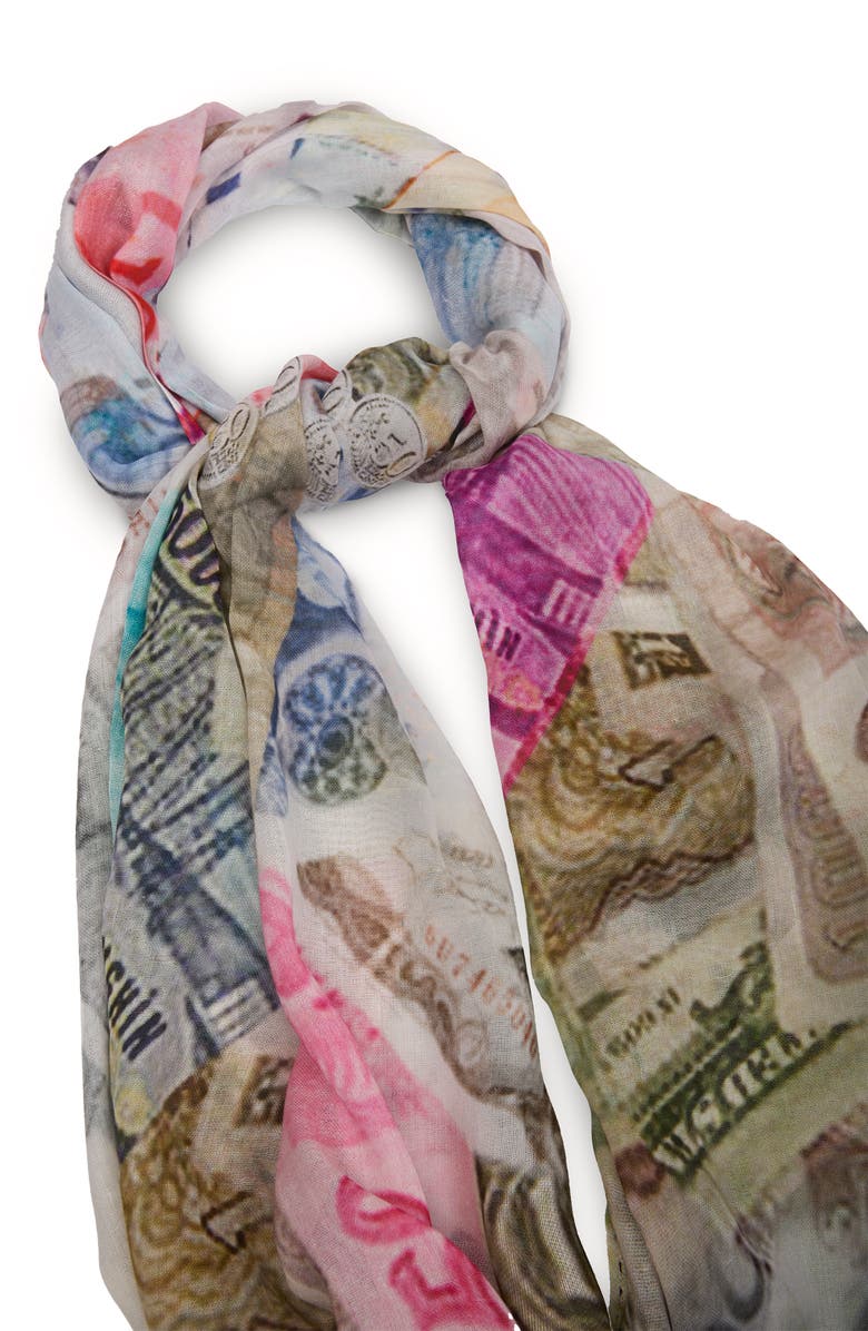 SAACHI Euro Gauze Scarf, Alternate, color, Ivory
