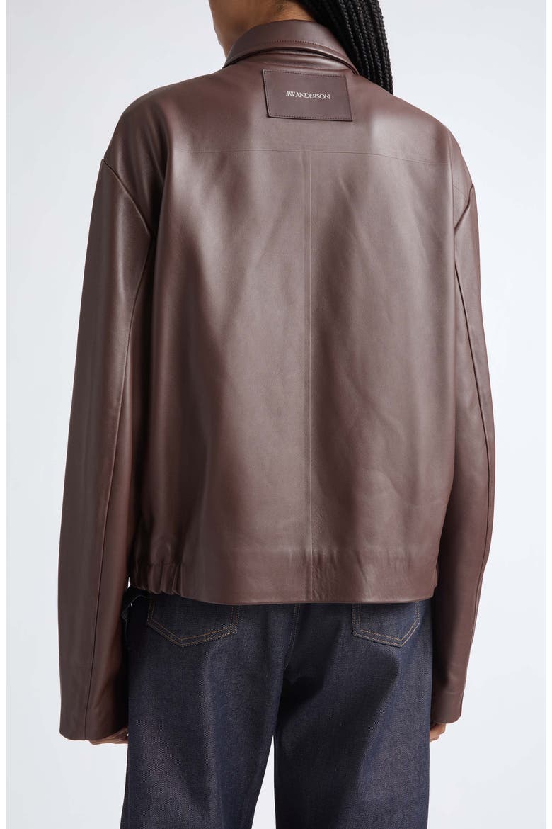 Lambskin Leather Blouson Jacket, Alternate, color, CHOCOLATE BROWN