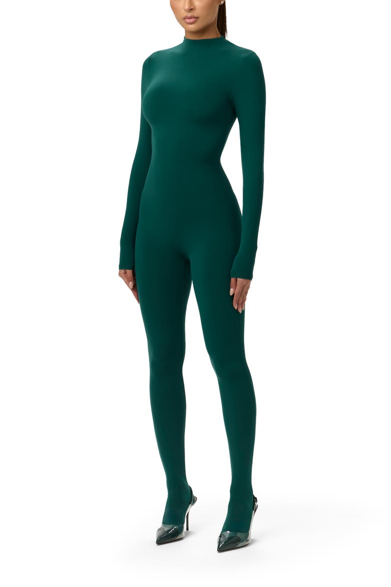Long Sleeve Closed Toe Jumpsuit, Alternate, color, EMERALD
