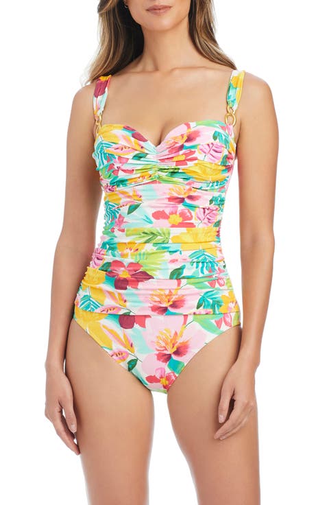 Shirred One-Piece Swimsuit