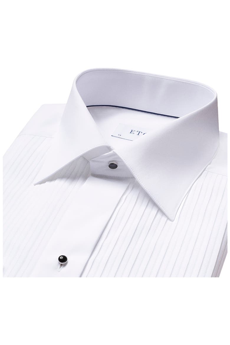 Slim Fit Pleated Bib Tuxedo Shirt, Alternate, color, WHITE