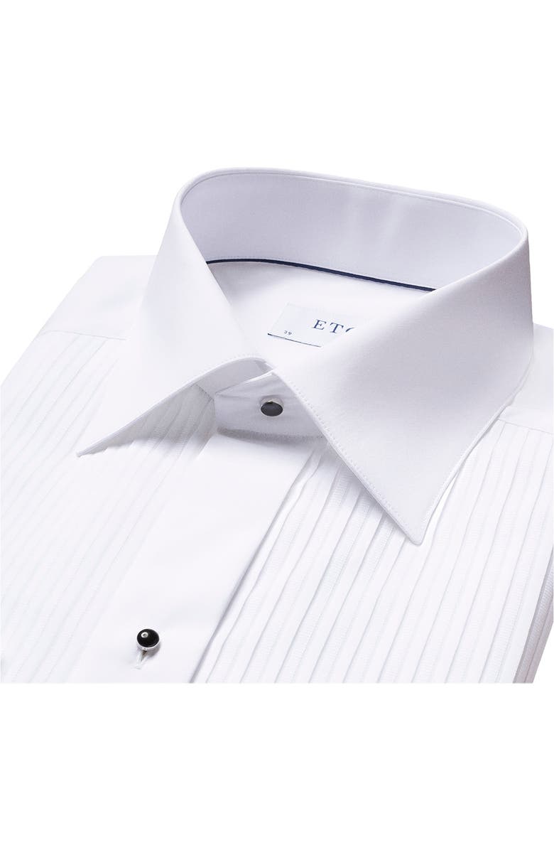 Eton Slim Fit Pleated Bib Tuxedo Shirt, Alternate, color, White