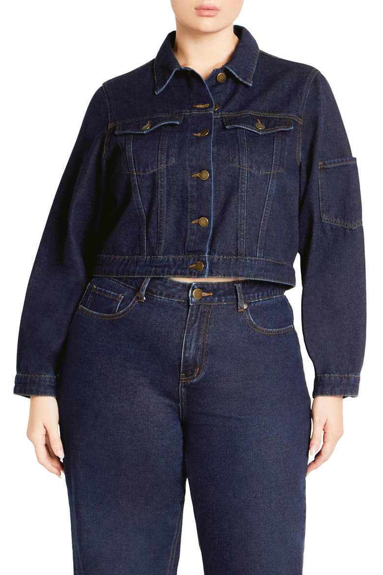 Jojo Denim Jacket, Main, color, DARK DENIM