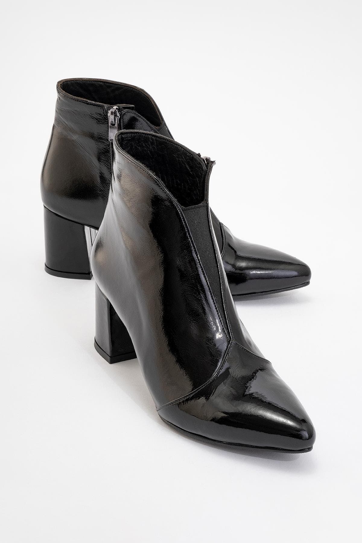 Forever 
Always Shoes Finda Leather Block Heel Boot, Main, color, Black Patent Leather