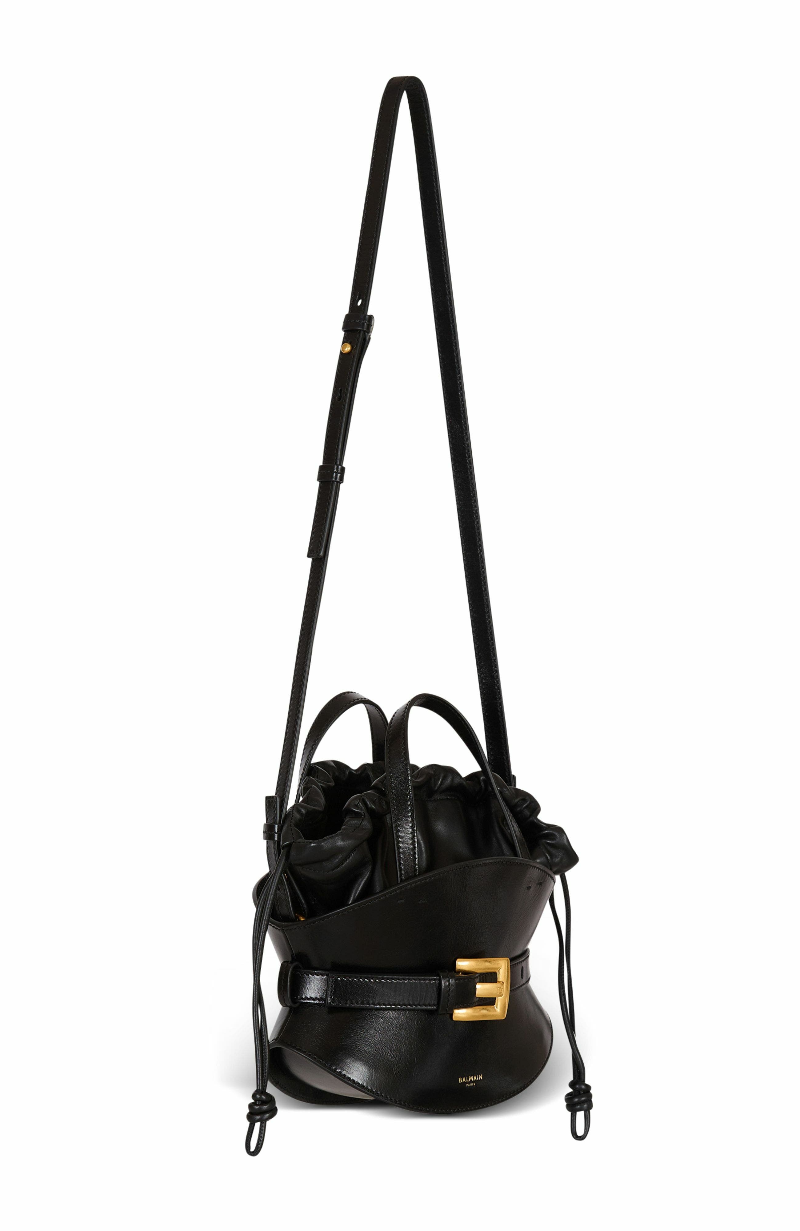 Balmain Shuffle Mini Bag In Leather, Alternate, color, 
