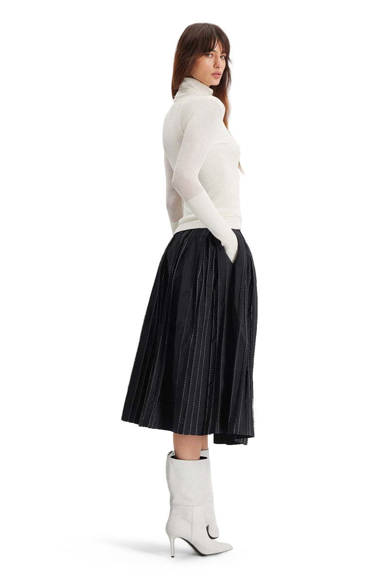 THEO The Label Theia Striped Taffeta Pleated Midi Skirt, Alternate, color,