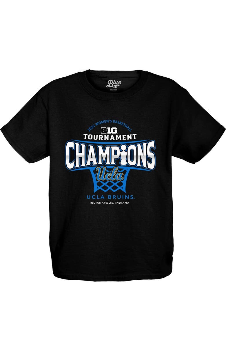 BLUE 84 Youth Blue 84 Black UCLA Bruins 2025 Big Ten Women's Basketball Conference Tournament Champions Locker Room T-Shirt, Main, color, 