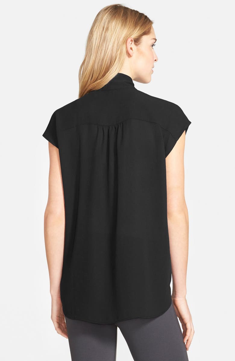 Pleione Short Sleeve Wrap Front Blouse, Alternate, color, 