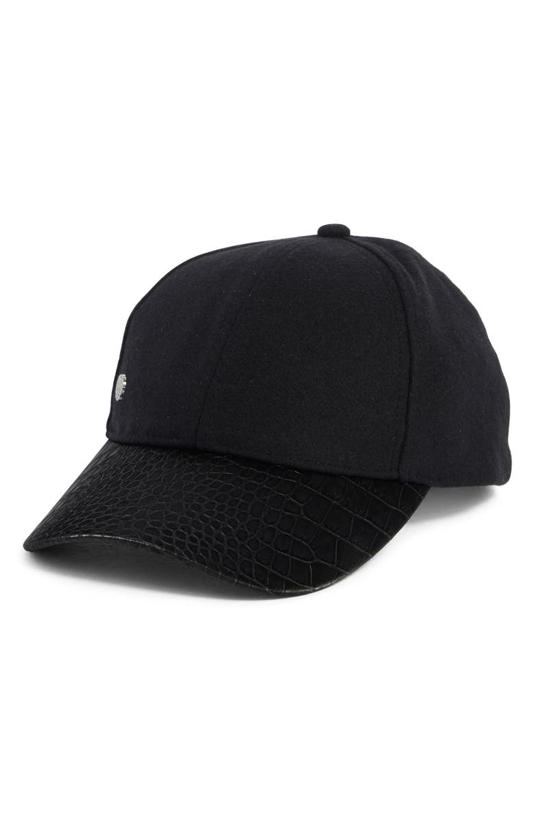 Vince Camuto Textured Baseball Cap, Main, color, Black