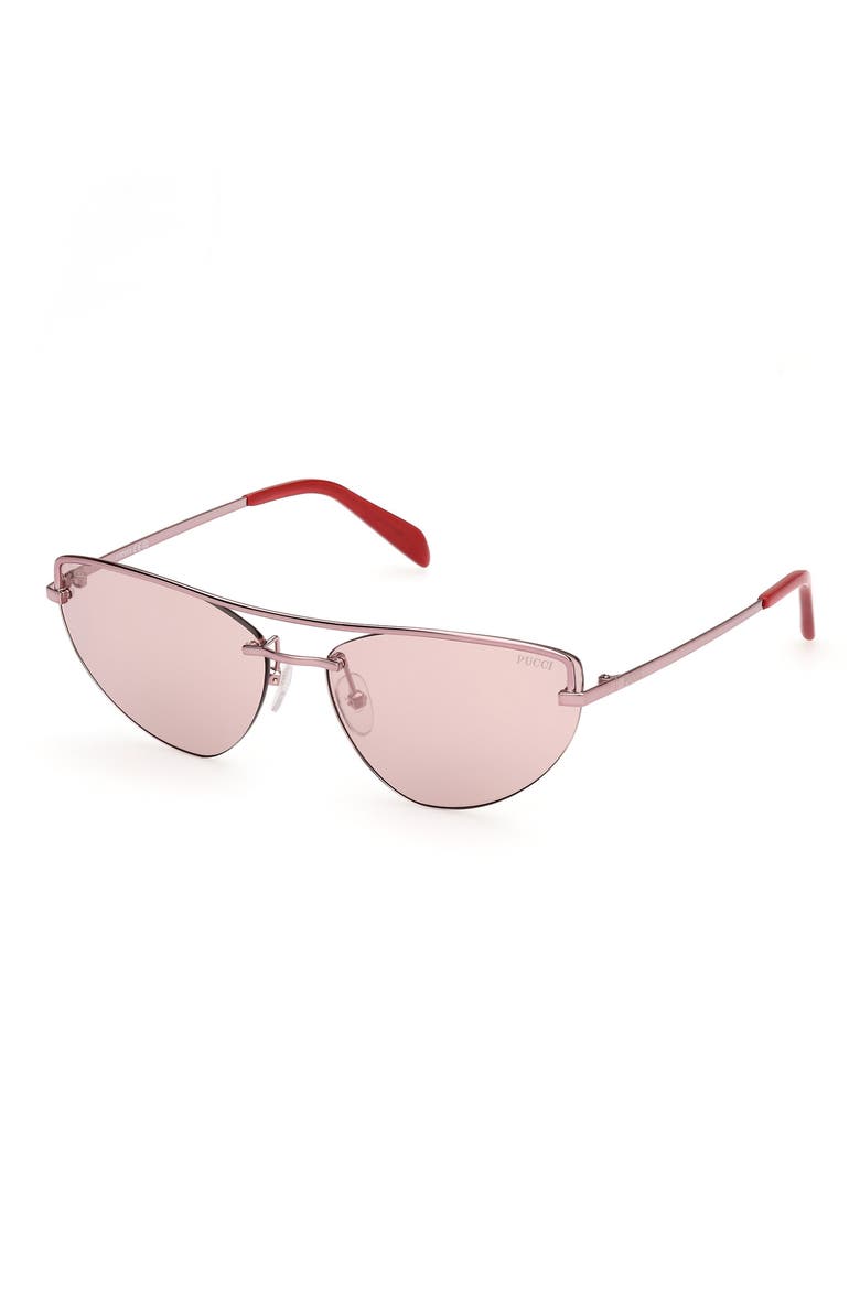 59mm Cat Eye Sunglasses, Alternate, color, SHINY PINK / BORDEAUX MIRROR