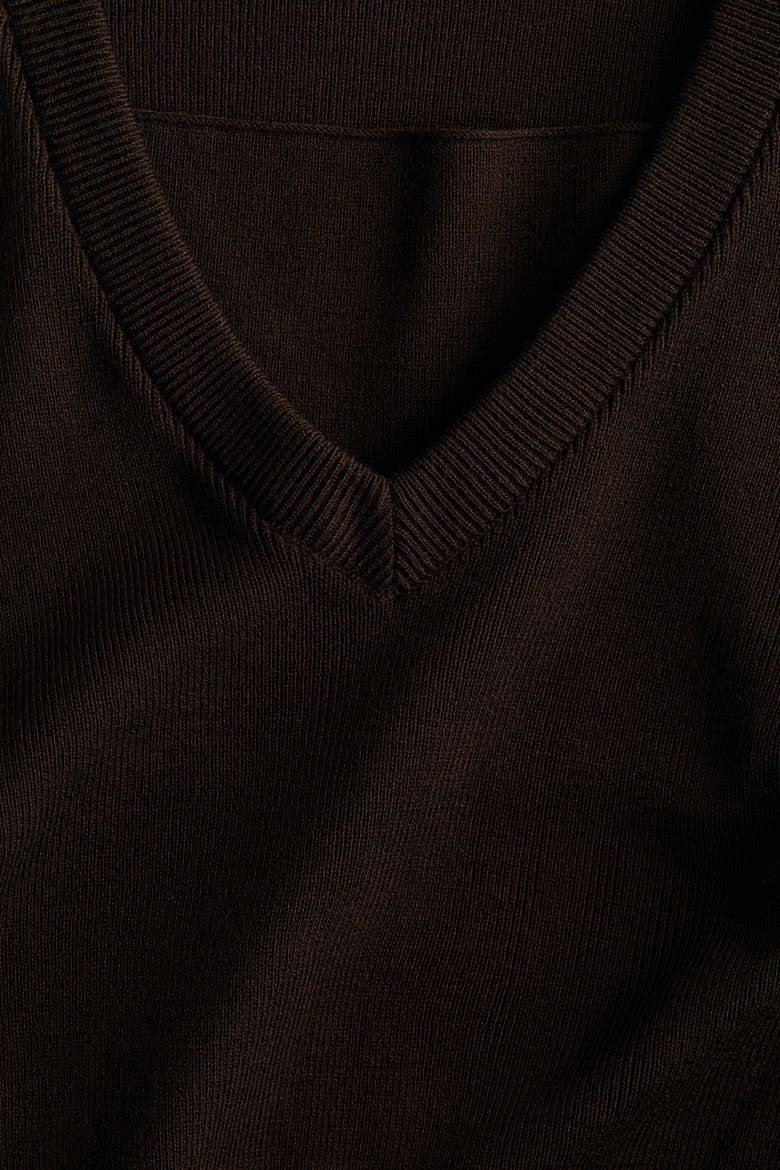 V-neck Jumper, Alternate, color, Dark brown