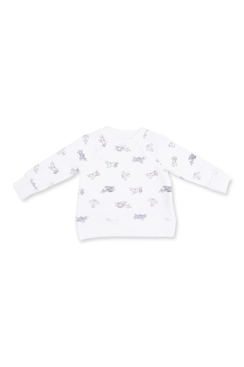 Kids' Vintage Airplane Print Raglan Top, Main, color, WHITE GRAY