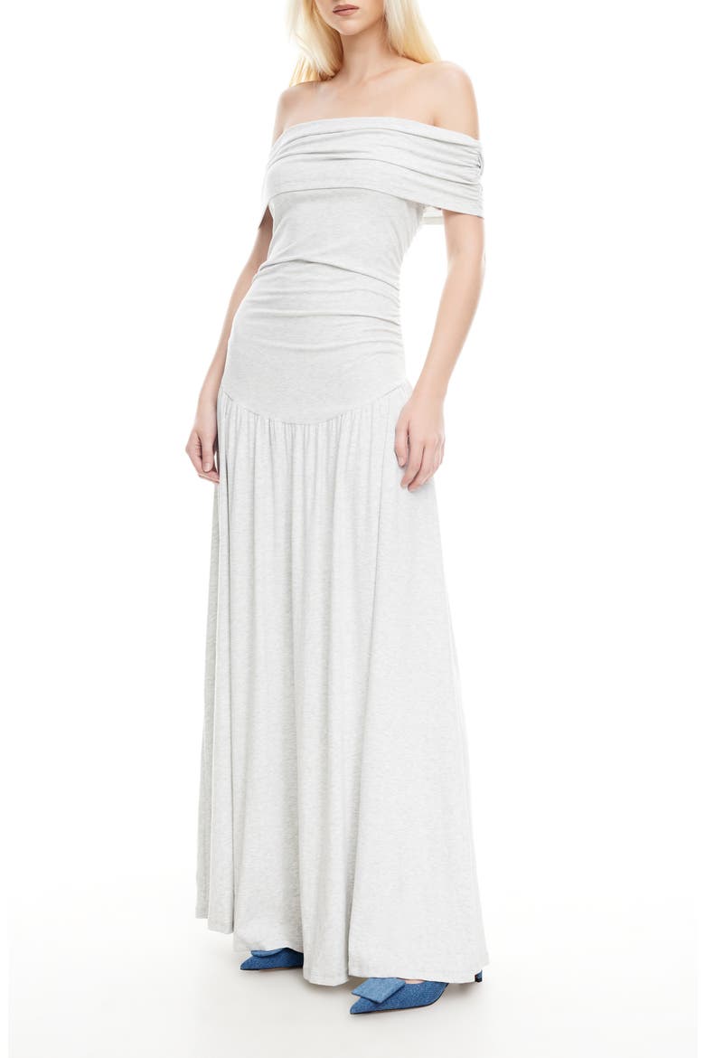 Field of Dreams Off the Shoulder Maxi Dress, Alternate, color, SOFT GREY