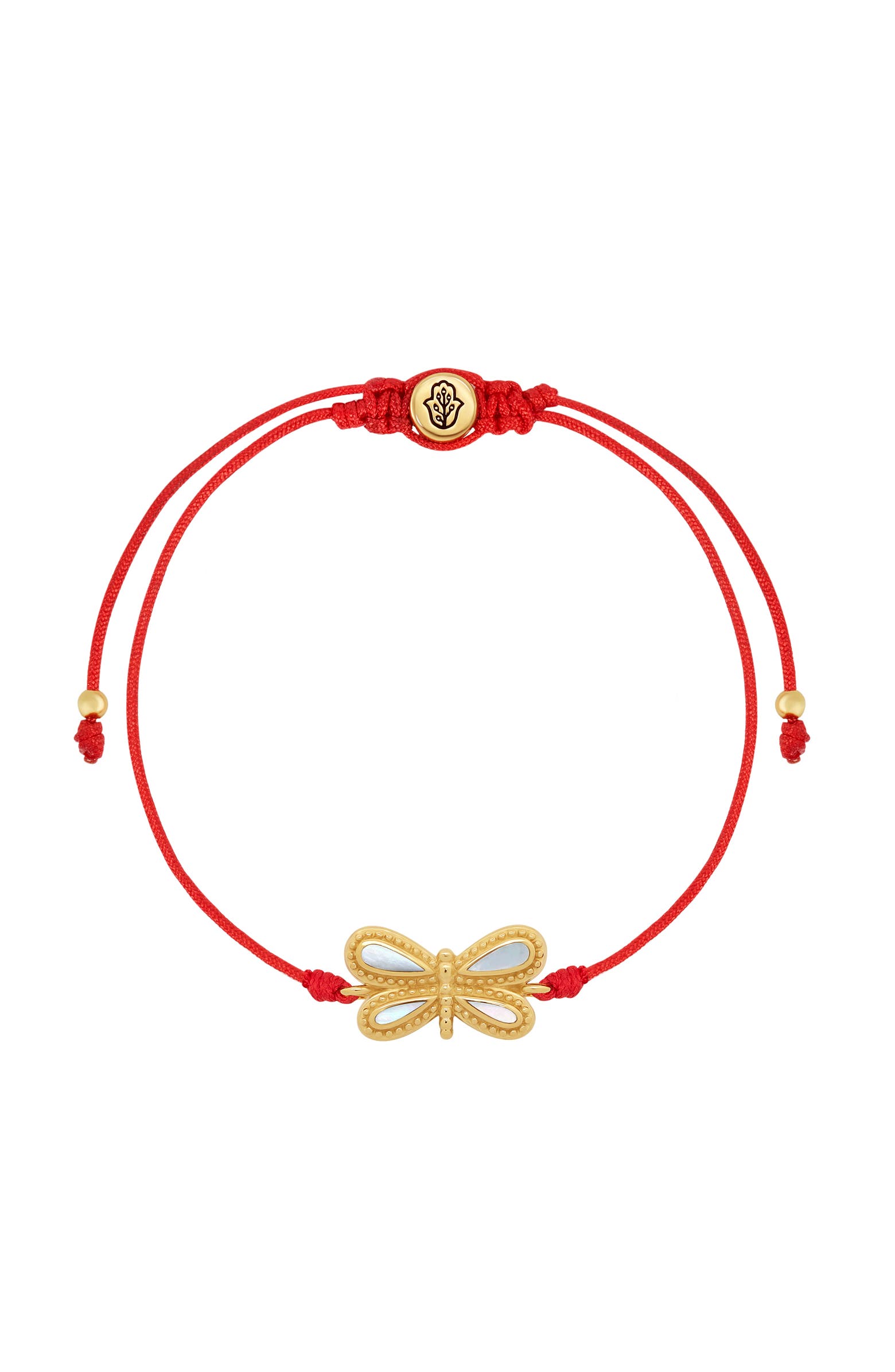 Karma and Luck Infinite Grace Mother of Pearl Dragonfly Red String ...