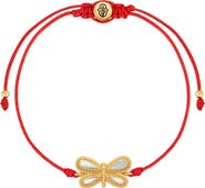 Karma and Luck Mother of Pearl Dragonfly Charm Women's Red String Bracelet - Infinite Grace