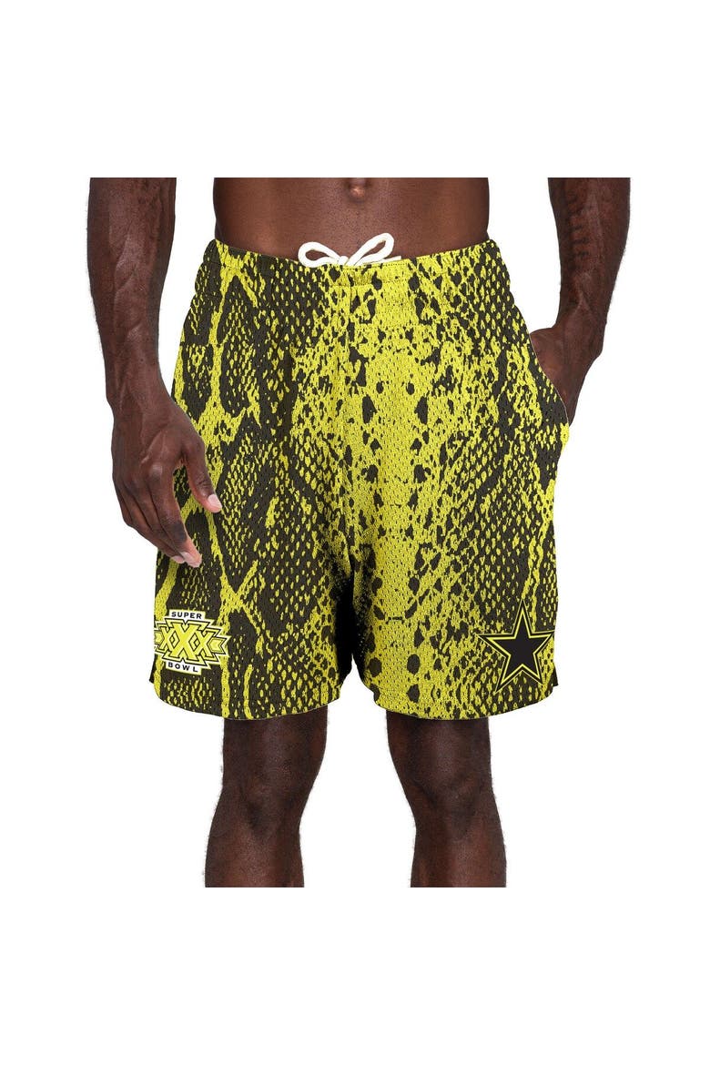 Men's New Era Yellow Dallas Cowboys Super Bowl XXX Summer Pop Shorts, Main, color, Yellow