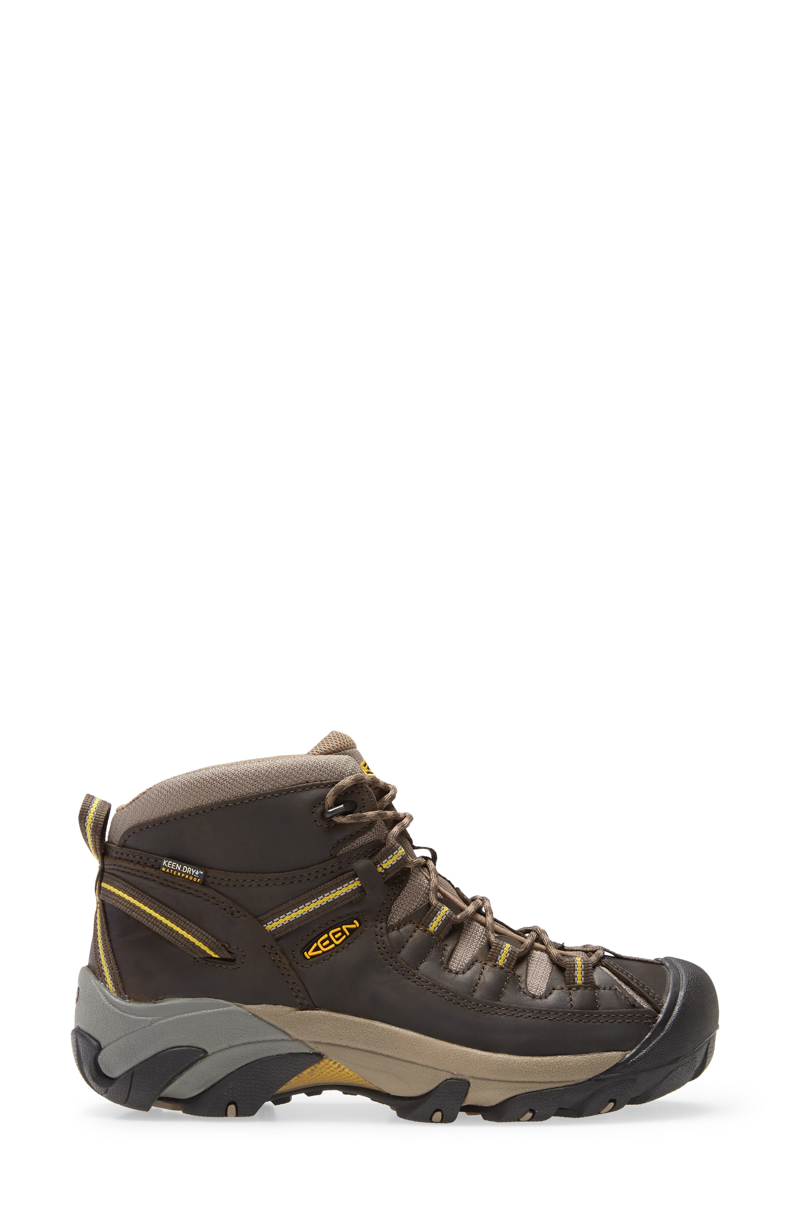 KEEN 'Targhee II' Waterproof Boot, Alternate, color, Black Olive/Yellow