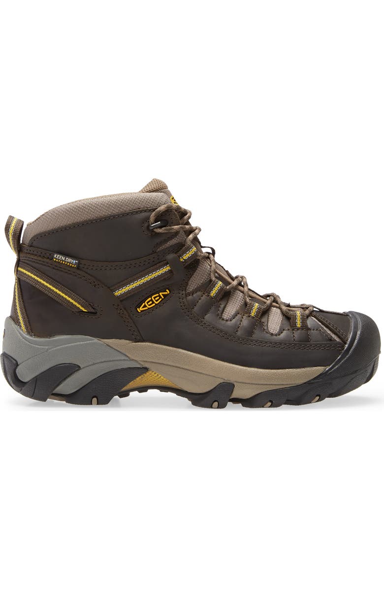 KEEN 'Targhee II' Waterproof Boot, Alternate, color, Black Olive/Yellow