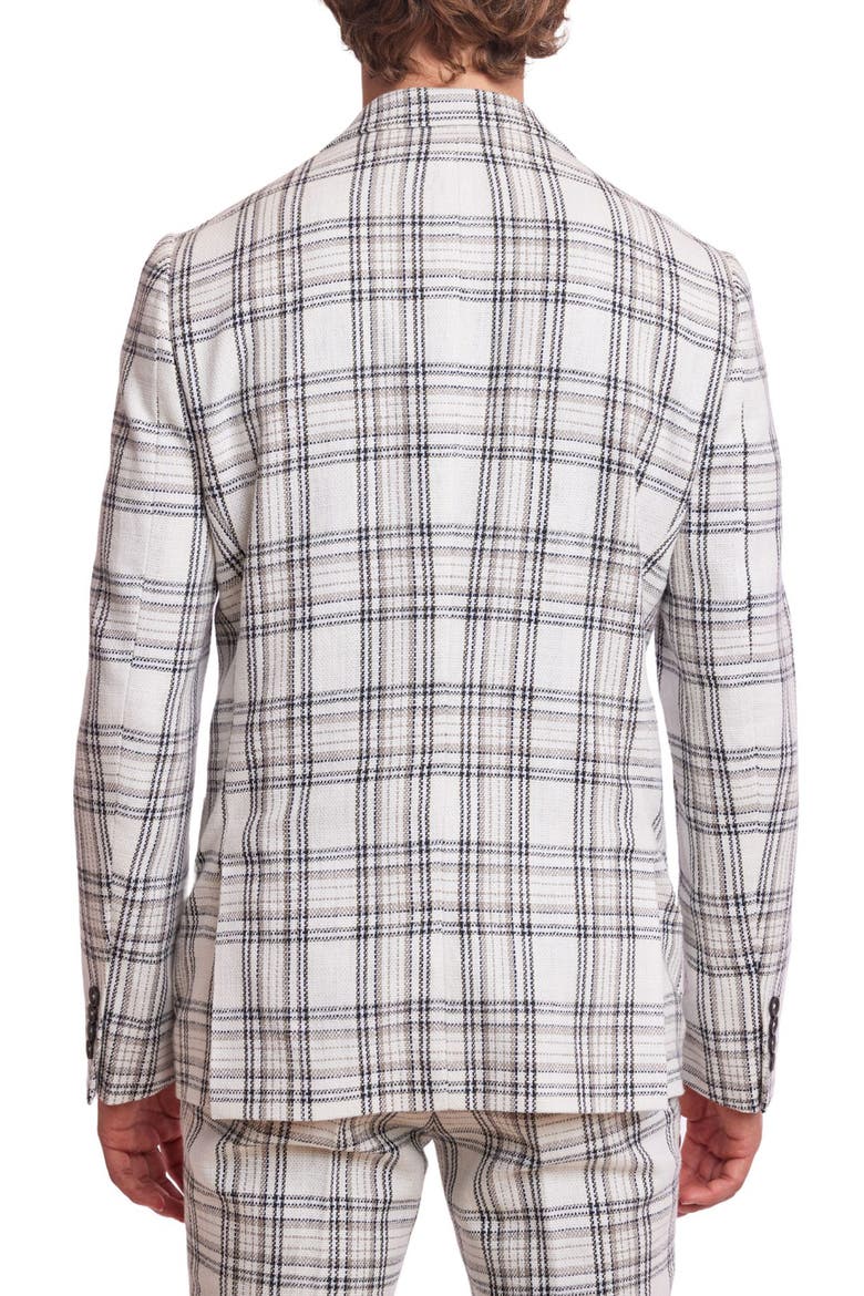 Dover Slim Fit Plaid Sport Coat, Alternate, color, WHITE BLK GREY CHECK