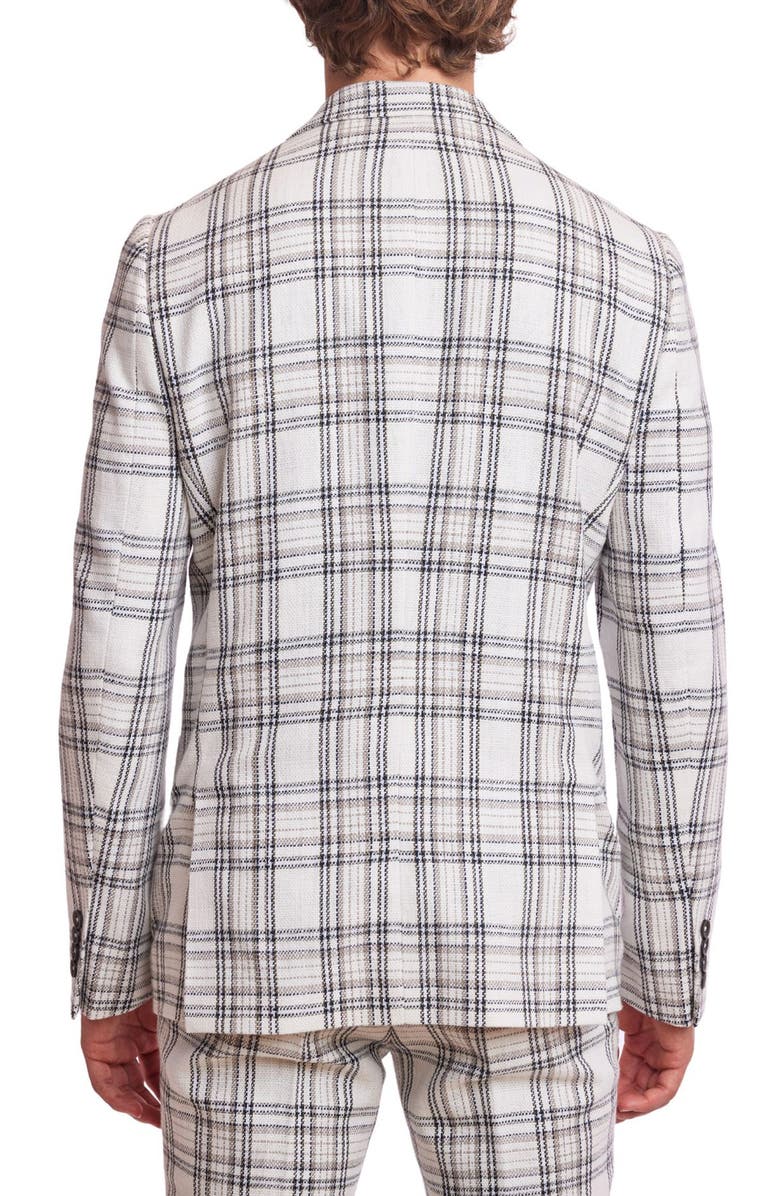 PAISLEY & GRAY Dover Slim Fit Plaid Sport Coat, Alternate, color, White Blk Grey Check