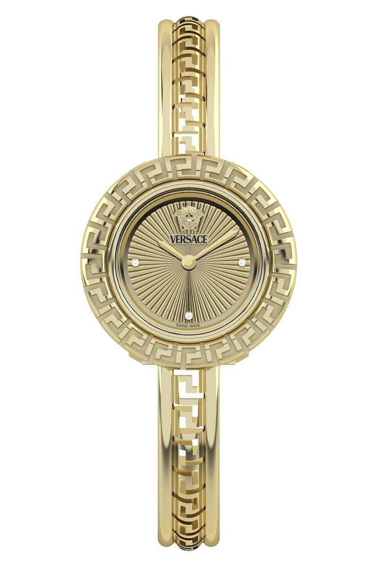 Greca Pendant Bracelet Watch Set, 28mm, Alternate, color, IP YELLOW GOLD