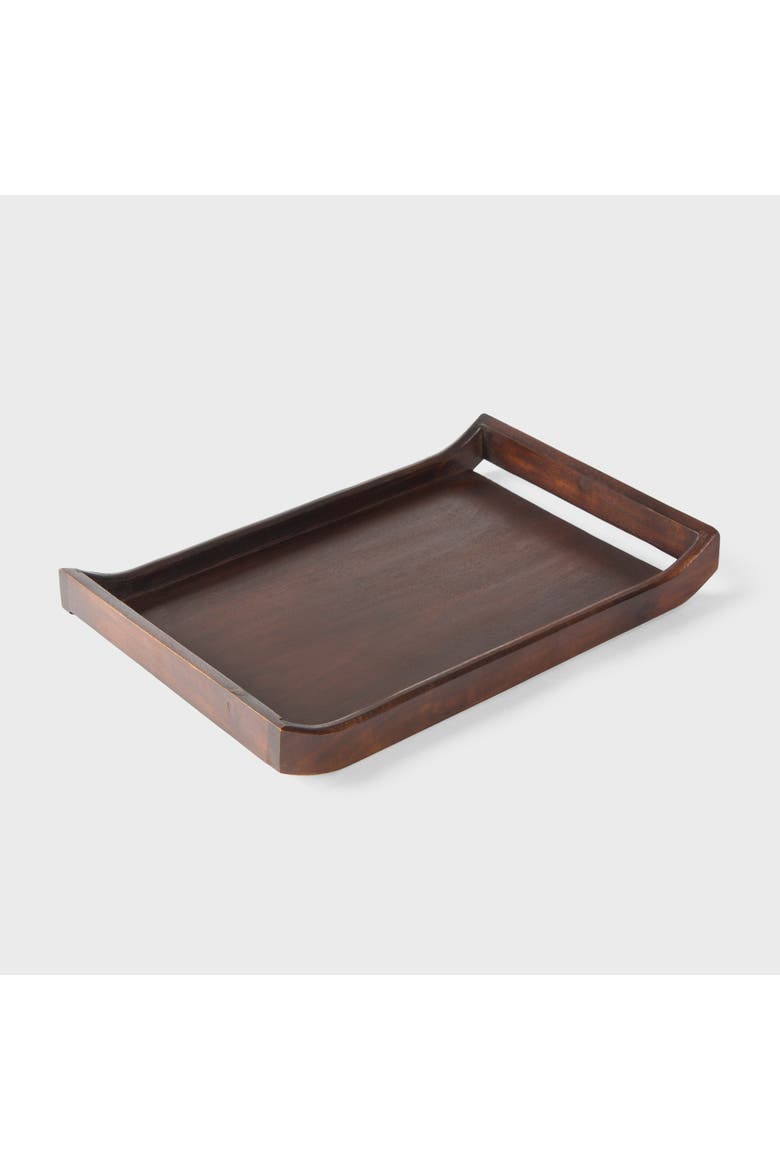 Acacia Wood Serving Tray Set of 2, Alternate, color, Walnut