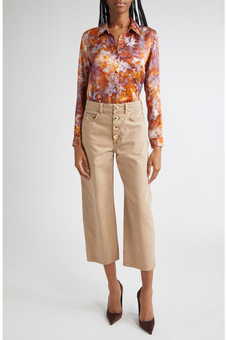 Liora High Waist Crop Wide Leg Jeans, Alternate, color, DARK CAPPUCCINO
