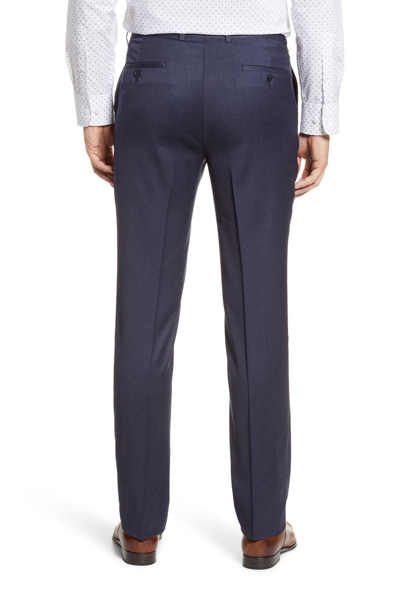 Harker Flat Front Stretch Wool Twill Dress Pants, Alternate, color, BLUE