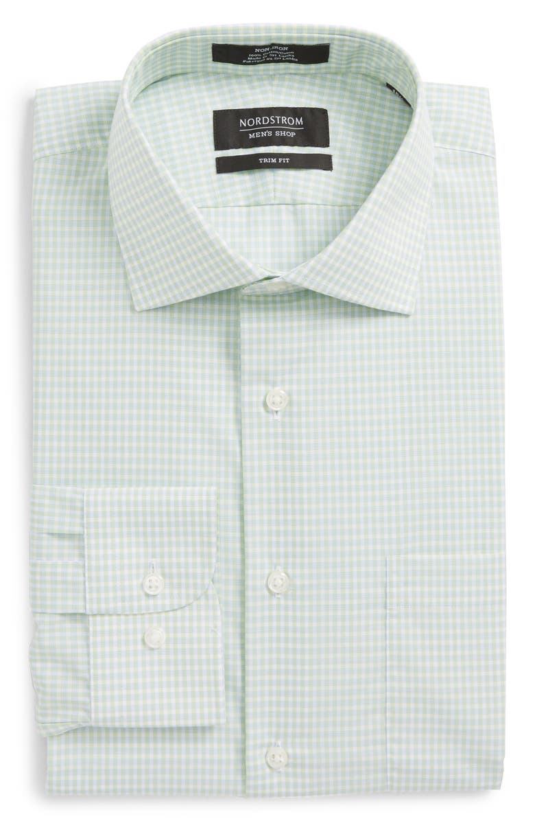 NORDSTROM MEN'S SHOP Trim Fit Non-Iron Check Dress Shirt, Alternate, color,