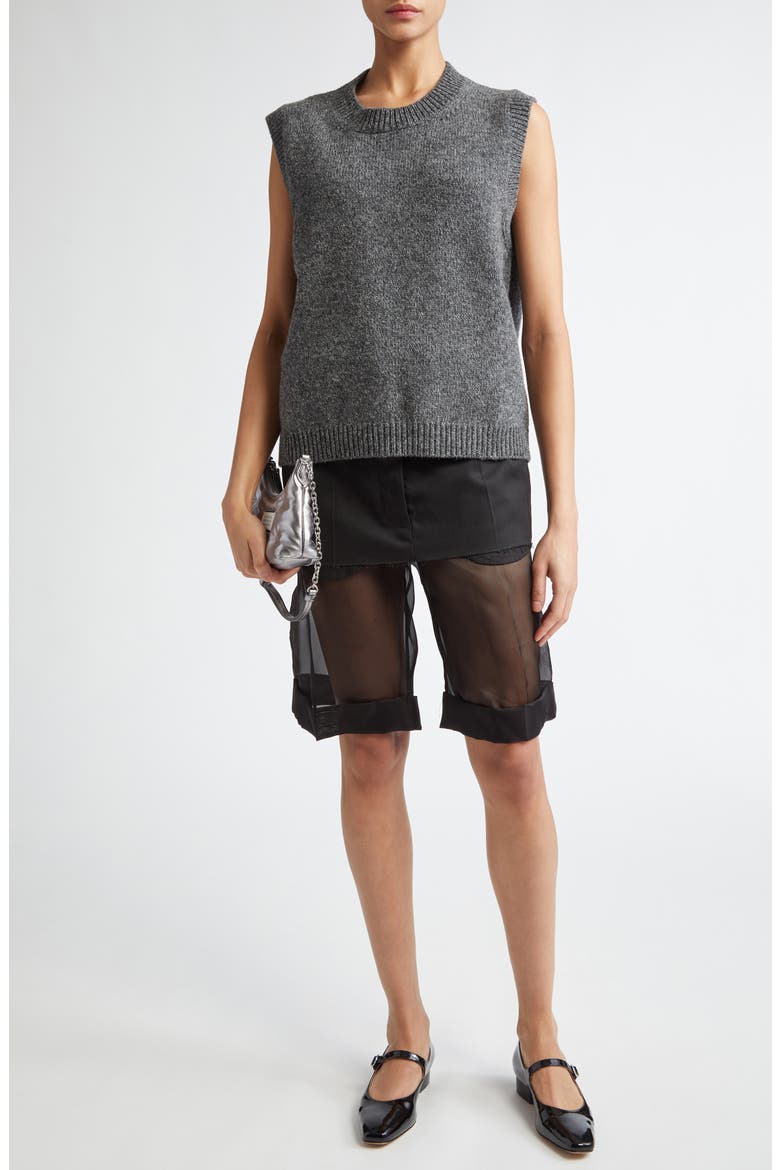 Marled Wool Sweater Vest, Alternate, color, DARK GREY