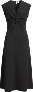 Nordstrom Twist Front Cap Sleeve Midi Dress
