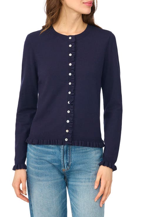 Ruffle Trim Cardigan