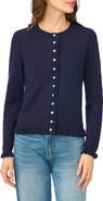 CeCe Ruffle Trim Cardigan