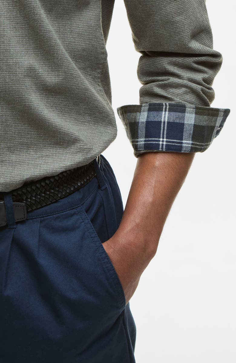 Barbour Huntly Mini Houndstooth Check Cotton Button-Down Shirt, Alternate, color, Olive