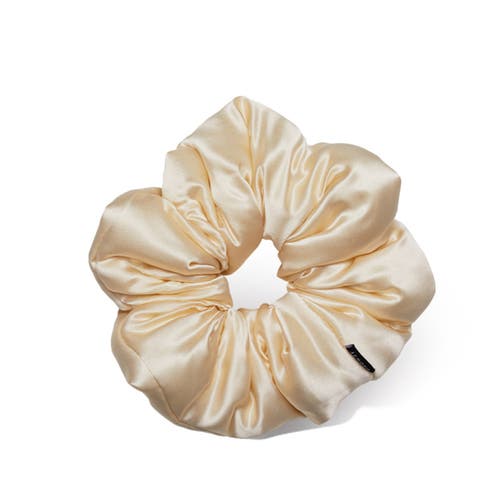 Drowsy Silk Padded Scrunchie In Champagne