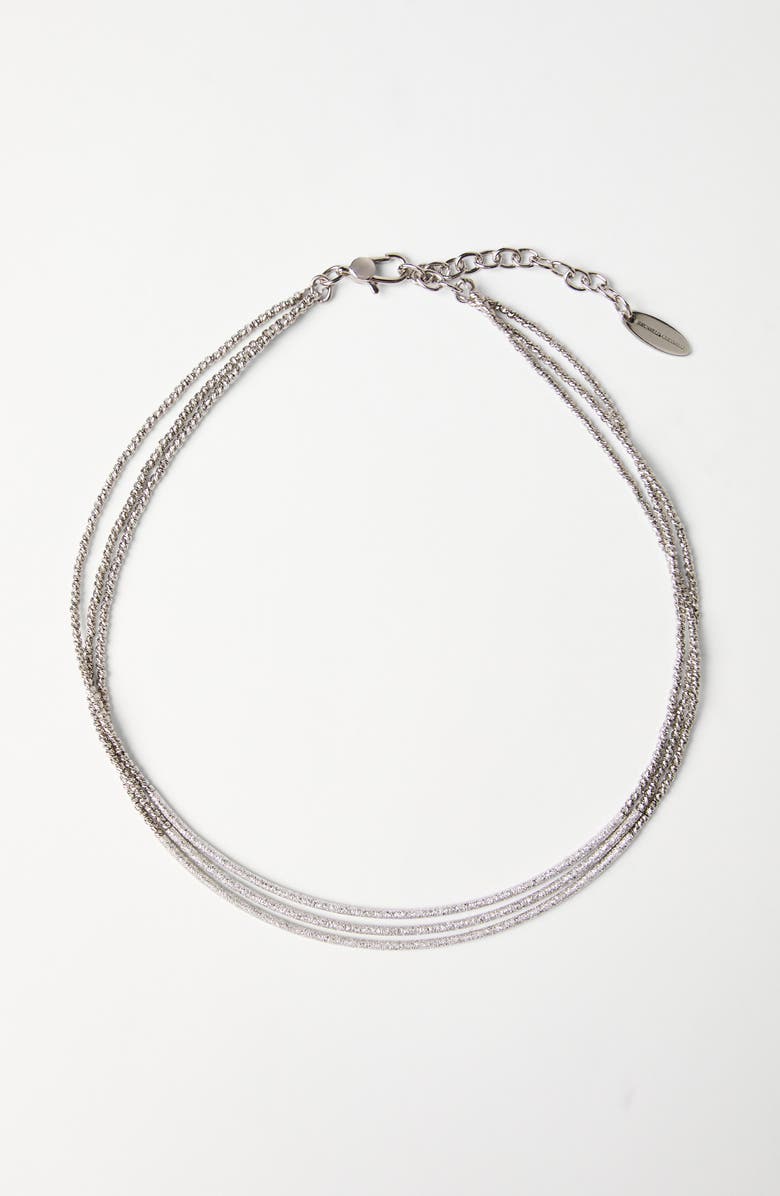 Brunello Cucinelli Silver necklace, Alternate, color, Grey