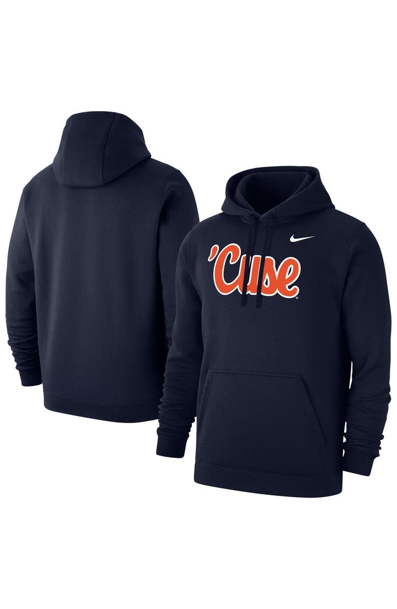 Nike Men's Nike Navy Syracuse Orange Script Club Pullover Hoodie, Main, color, Navy