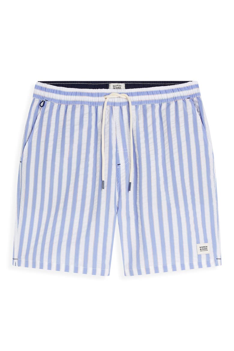 Stripe Midlength Swim Trunks, Alternate, color, CLASSIC STRIPE INFINITY