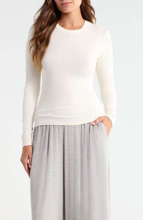 Aidelene Long Sleeved Ribbed Tee