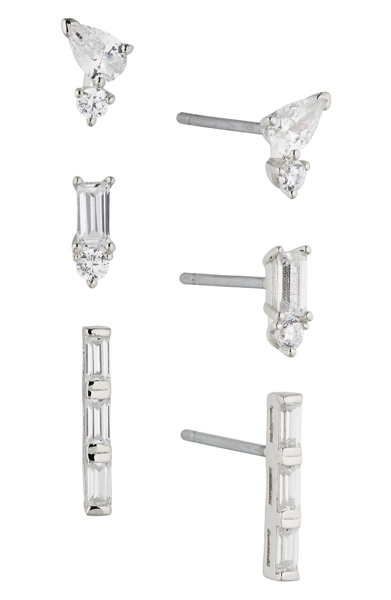 Nadri Set of 3 Cubic Zirconia Earrings, Main, color, 