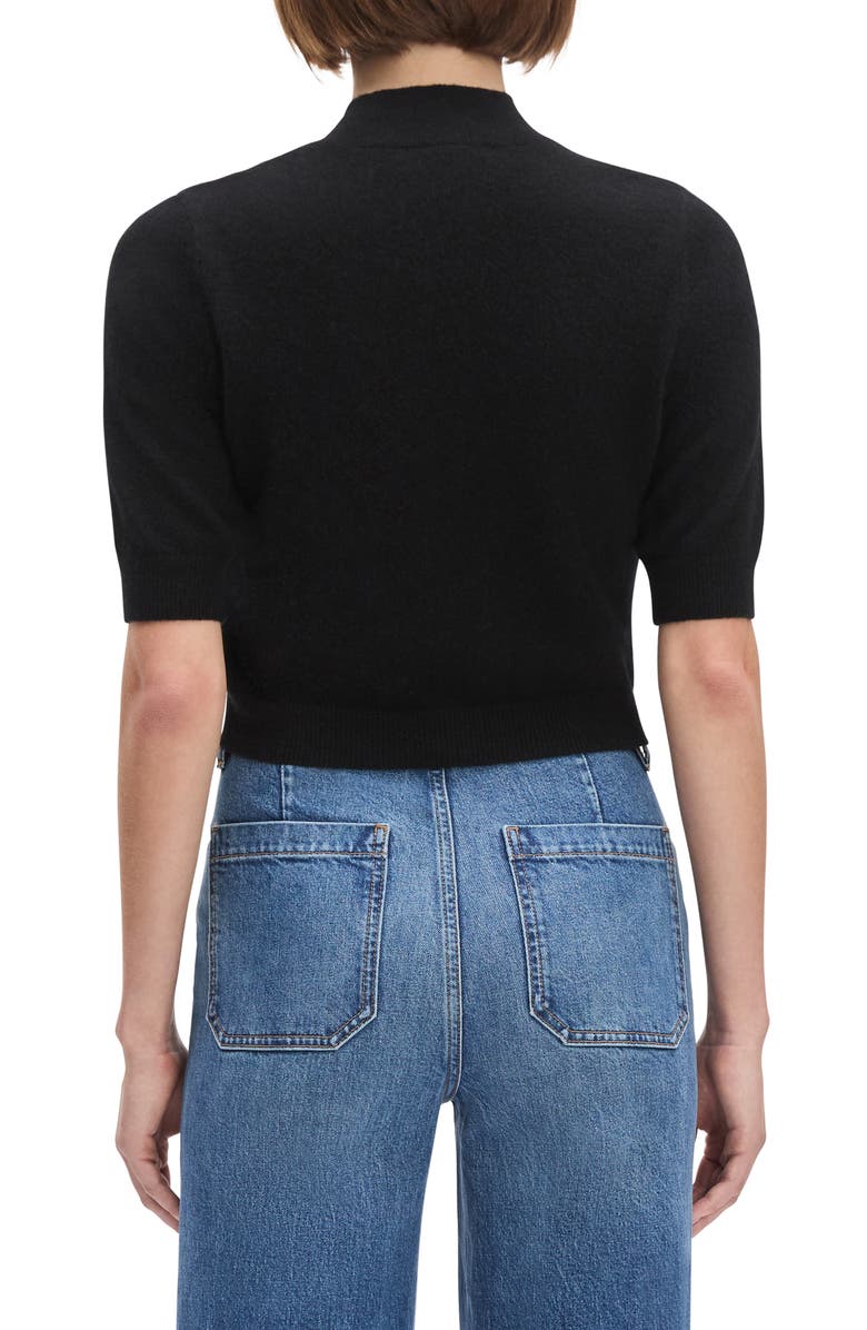 Favorite Daughter The Bonnie Mock Neck Cashmere Sweater, Alternate, color, Black