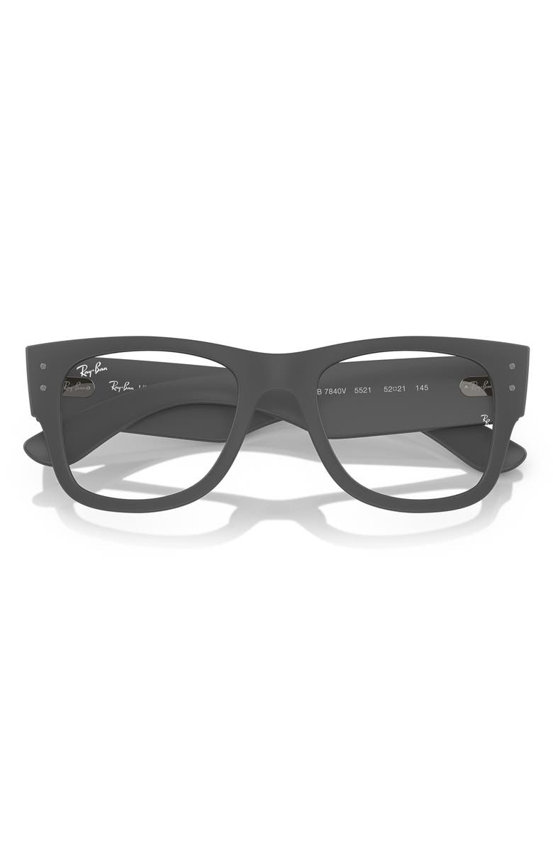 Ray-Ban Mega Wayfarer Liteforce 50mm Rectangular Optical Glasses, Alternate, color, Grey