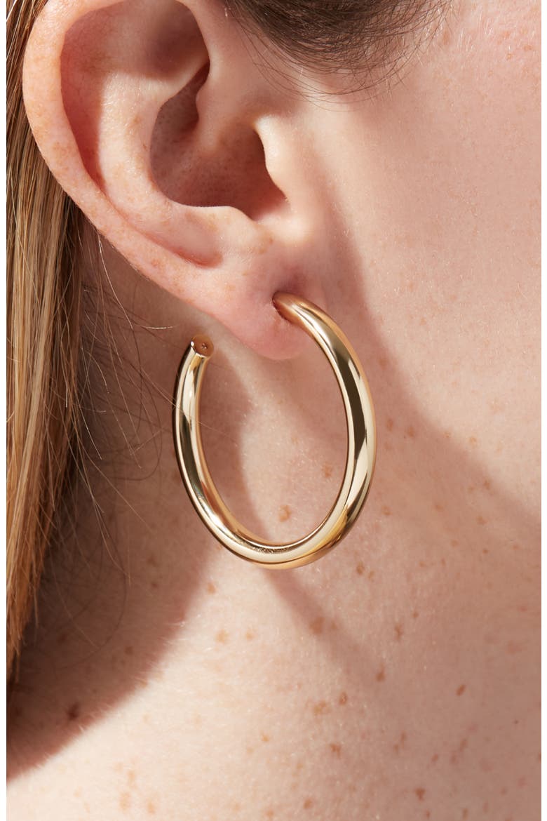 Hoop Earrings - Tia Medium, Alternate, color, Gold