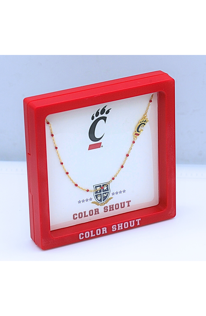 Color Shout University of Cincinatti Side Necklace, Alternate, color, Yellow Gold