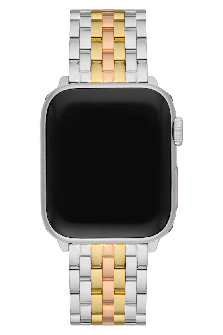 Stainless Steel 20mm Apple Watch® Bracelet Watchband, Alternate, color, TRI TONE