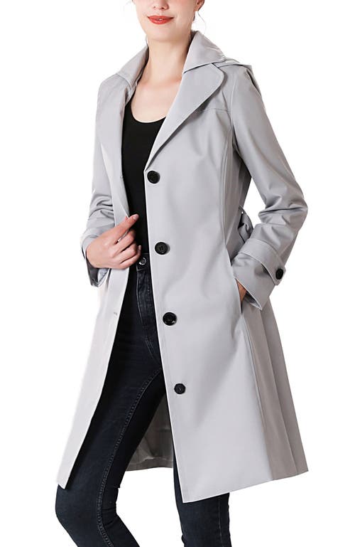 Kimi & Kai Adel Hooded Trench Coat In Gray