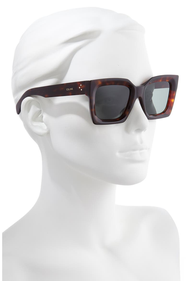 51mm Square Sunglasses, Alternate, color, DARK HAVANA/ GREEN