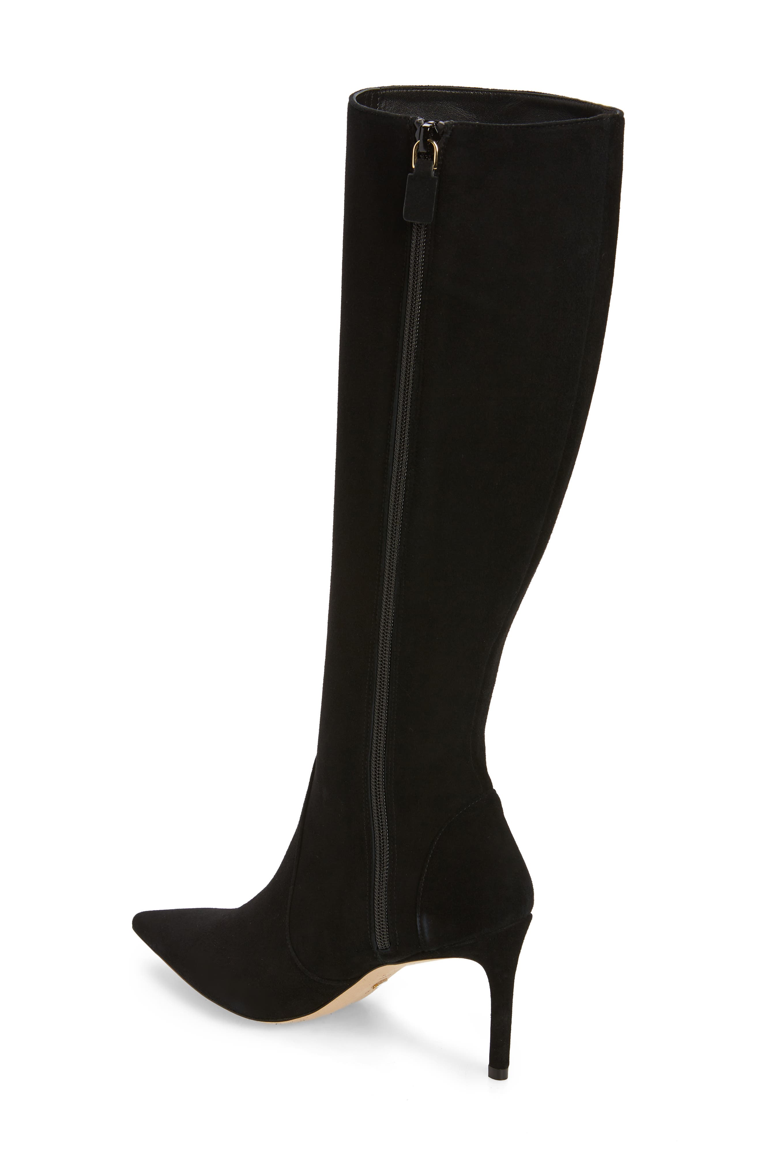 Stuart Weitzman Stuart 85 Knee High Pointed Toe Zip Boot, Alternate, color, 